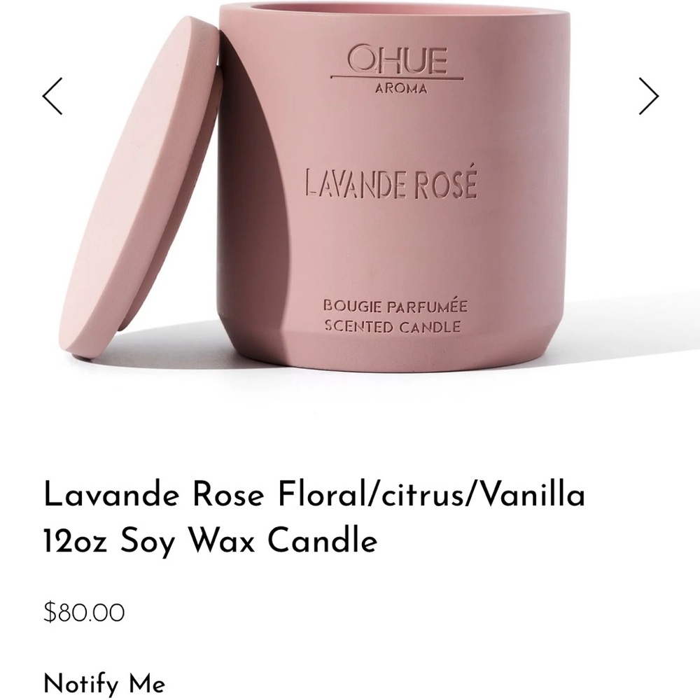 Qhue Lavende Rose Soy Wax Candle